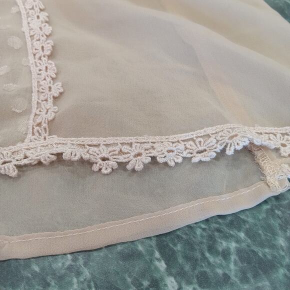 Love On A Hanger Lace Crochet Sheer Dot Tank Top Size Large Boho Fairy Cottage - Picture 3 of 11